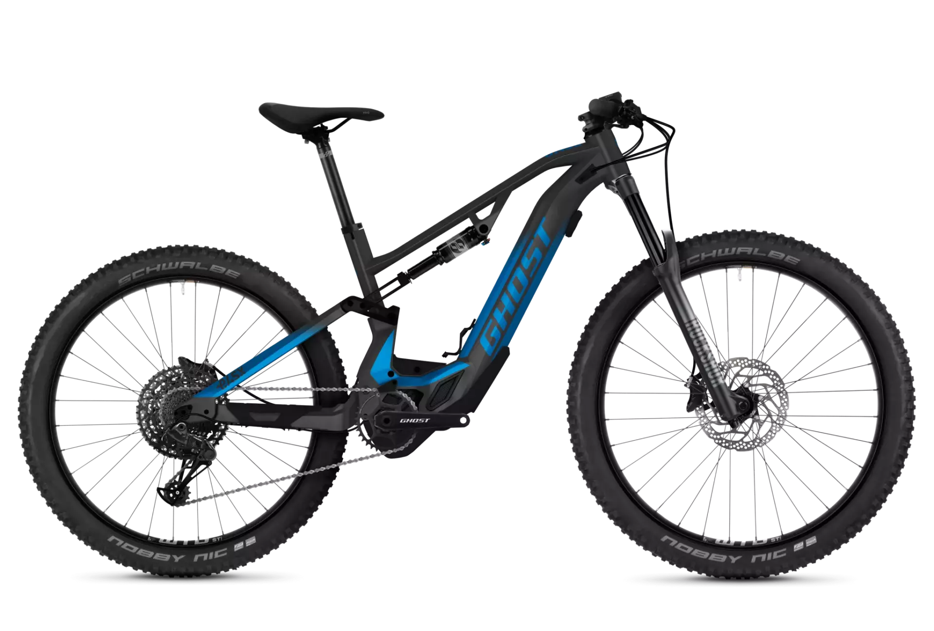 La Ghost e-ASX 160 Essential S la bici perfetta per salite e discese a tutto gas! questo modello S ben equipaggiato e permette di affrontare tutti i trail.